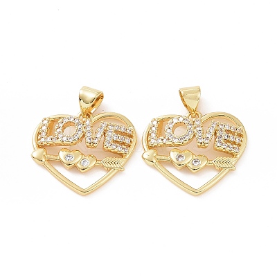Brass Micro Pave Cubic Zirconia Pendants ZIRC-P106-07G-1