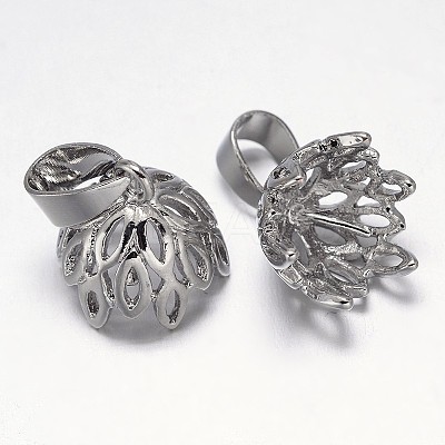 Filigree Rack Plating Brass Cup Pearl Peg Bails Pin Pendants KK-L102-04P-1
