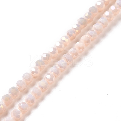 Full Rainbow Plated Imitation Jade Electroplate Glass Beads Strands X-EGLA-J130-FR09-1