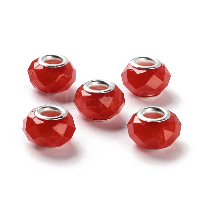 Pearlized Resin European Beads RESI-M001-01D-1