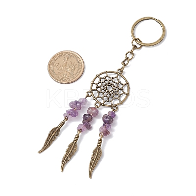 9Pcs Natral Gemstone Keychain KEYC-JKC01235-1