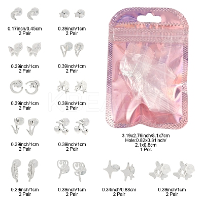 2 Pairs Alloy Stud Earrings for Women EJEW-FS0001-27L-1