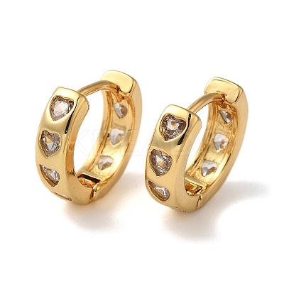 Rack Plating Brass Micro Pave Cubic Zirconia Hoop Earrings EJEW-L224-57G-05-1