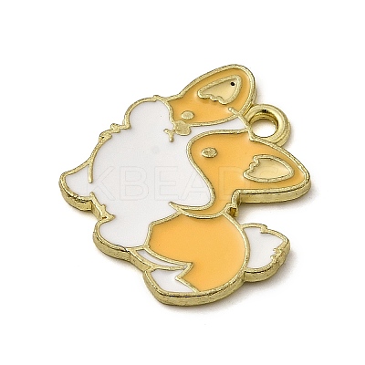 Golden Plated Alloy Enamel Pendants ENAM-L049-01G-02-1