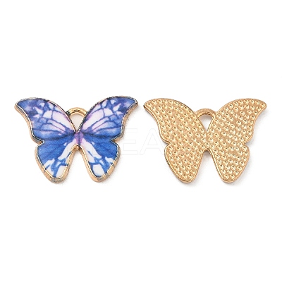 Light Gold Tone Alloy Enamel Pendants ENAM-M059-05KCG-03-1