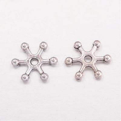 Tibetan Style Alloy Snowflake Beads X-TIBEB-S006-AS-FF-1