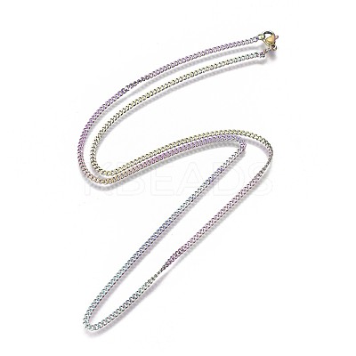 PVD Vacuum Plating 304 Stainless Steel Curb Chain Necklaces NJEW-L162-01A-M-1