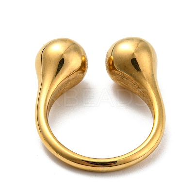 Ion Plating(IP) 304 Stainless Steel Cuff Rings for Women RJEW-E078-05G-1