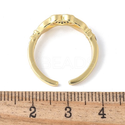 Brass Micro Pave Cubic Zirconia Cuff Finger Rings RJEW-C120-25G-02-1