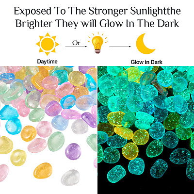 100Pcs Luminous Transparent Resin Cabochons RESI-TAC0011-79-1