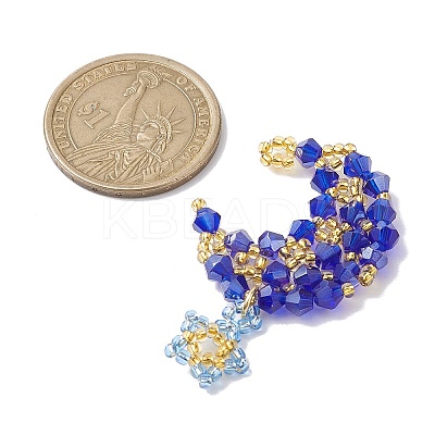 Imitation Austrian Crystal 5301 Glass & TOHO Round Seed Beaded Pendant PALLOY-MZ00179-1