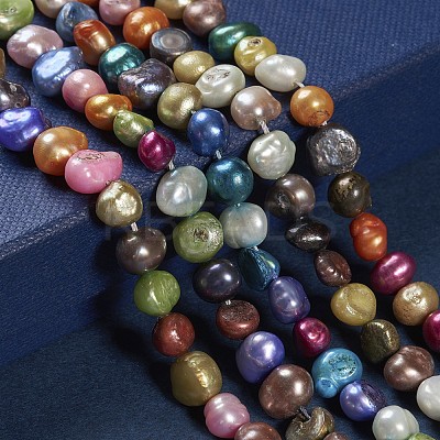 Dyed Natural Cultured Freshwater Pearl Beads Strands X-PEAR-R012-20-1