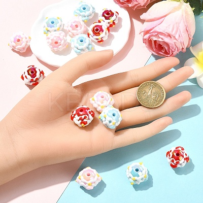 15Pcs 3 Colors Opaque Acrylic Beads SACR-YW0001-82-1