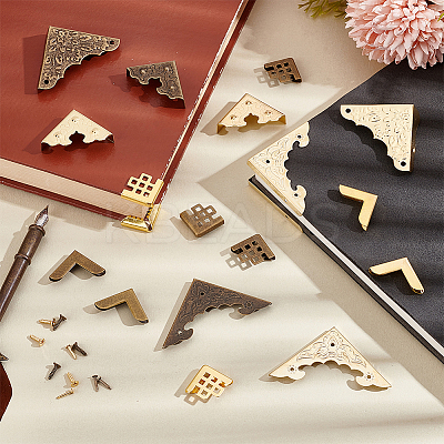 100Pcs 10 Styles Iron Book Corner Guards FIND-PH0020-50-1