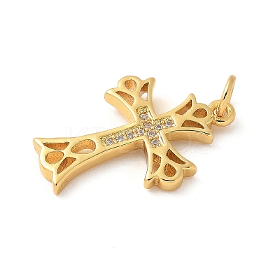 Brass Micro Pave Cubic Zirconia Pendants KK-U053-02G-01-1