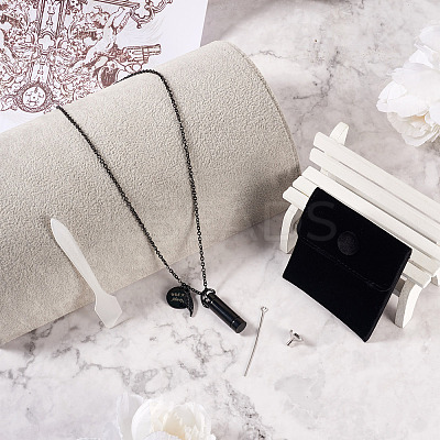 1Pc Word 304 Stainless Steel Column Urn Ashes Necklace DIY-TA0010-07B-1