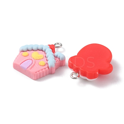 24Pcs 6 Styles Christmas Opaque Resin Pendants RESI-FS0001-43-1