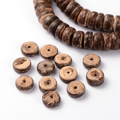 Natural Coconut Rondelle Bead Strands COCB-O001-02-1