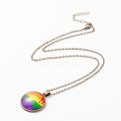 Rainbow Pride Necklace NJEW-F290-01I-1