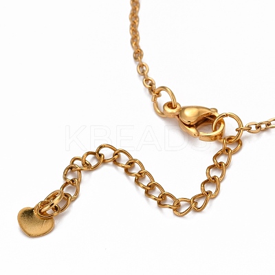304 Stainless Steel Cable Chain Anklets AJEW-H104-04G-1