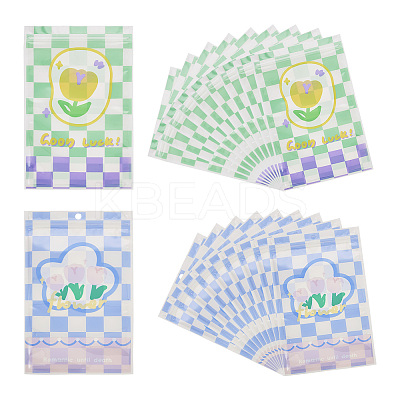 20Pcs 2 Colors Rectangle PET Resealable Packaging Bags ABAG-TA0001-33B-1