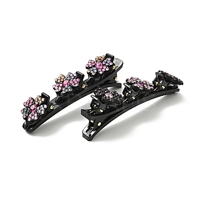 Fashion Double Layer Resin Rhinestone Alligator Hair Clips Sets LS-PHAR-P005-25-1