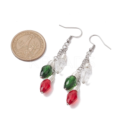 3Pcs Glass Beads Dangle Earrings EJEW-TA00456-1