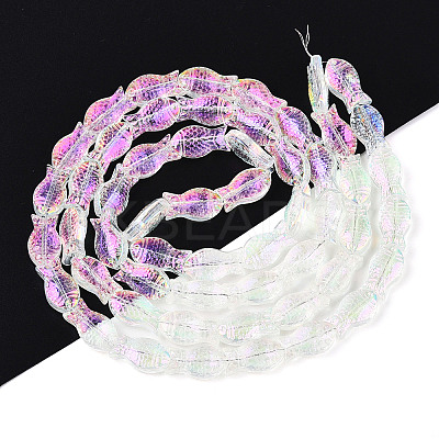 Transparency Electroplate Glass Beads Strands GLAA-T023-40B-01-1