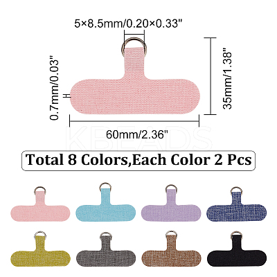16Pcs 8 Colors Plastic Cell Phone Lanyard Tether FIND-GL0001-32-1