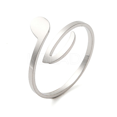 Non-Tarnish 304 Stainless Steel Open Cuff Rings for Women RJEW-N048-05P-1