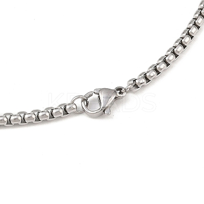 Tarnish Resistant Trendy Men's 201 Stainless Steel Box Chain Necklaces NJEW-L043A-46P-1