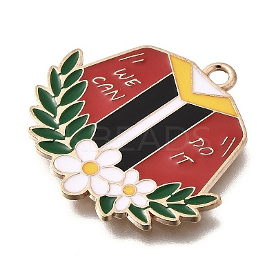 Alloy Enamel Pendants ENAM-D302-02KCG-03B-1