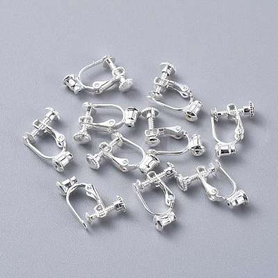 Brass Screw Clip-on Earring Converters Findings KK-F785-04S-1