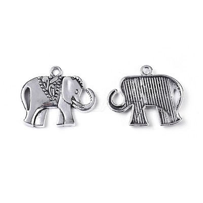 Terrestrial Animals Metal Charms Tibetan Style Alloy Pendants TIBEP-X0185-90AS-LF-1
