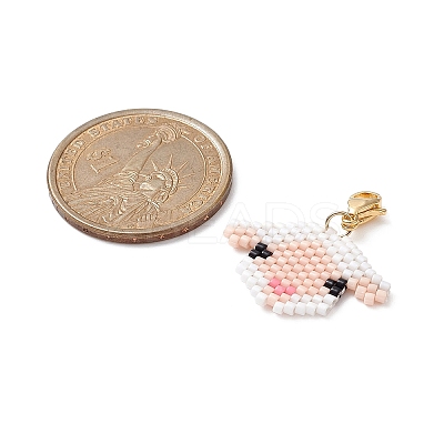 Handmade Loom Pattern Seed Beads Pendants Decoration HJEW-MZ00016-01-1