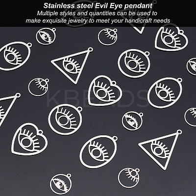 24Pcs 6 Style 201 Stainless Steel Pendants FIND-AR0002-03-1