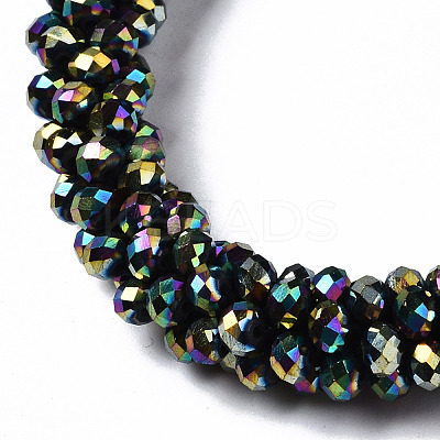 Faceted Electroplate Glass Beads Stretch Bracelets BJEW-S144-002G-03-1