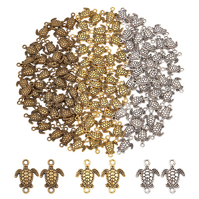120Pcs 3 Colors Tibetan Style Zinc Alloy Connector Charms FIND-NB0003-83-1
