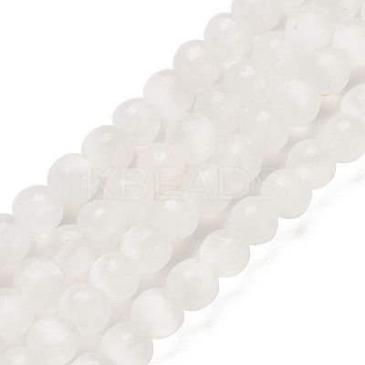 Natural Selenite Beads Strands G-K336-02-1