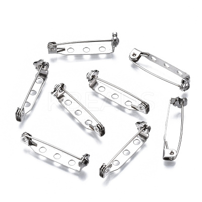 Tarnish Resistant 201 Stainless Steel Brooch Pin Back Safety Catch Bar Pins STAS-S117-022C-1