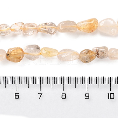 Natural Gold Rutilated Quartz Beads Strands G-P497-01C-33-1