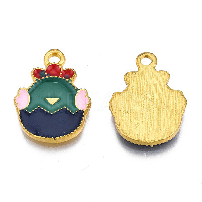 Rack Plating Alloy Enamel Pendants ENAM-S122-56G-1