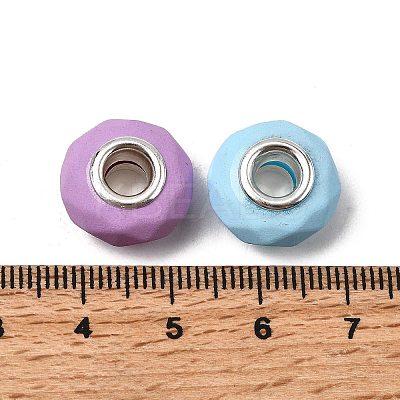 Spray Painted Faceted Resin European Beads RESI-C063-02F-1