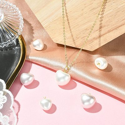 6Pcs 6 Styles Shell Pearl Pendants KK-CJ0003-73-1