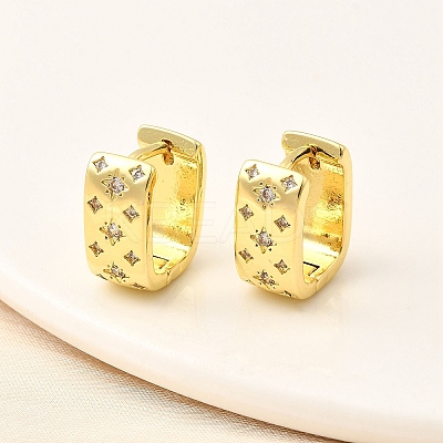 Brass Micro Pave Cubic Zirconia Rectangle Dangle Earrings EJEW-L305-08G-02-1