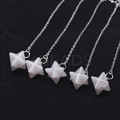 Chakra Natural Rose Quartz Dowsing Pendulums X-G-F516-01C-1