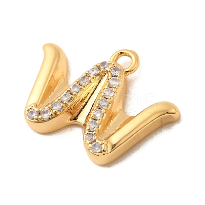 Brass Micro Pave Cubic Zirconia Charms KK-C117-12G-W-1
