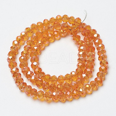 Electroplate Transparent Glass Beads Strands EGLA-A034-T6mm-H12-1