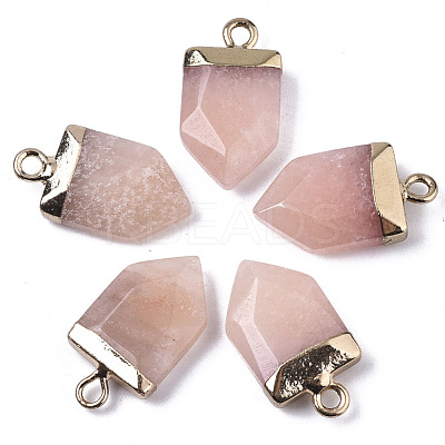 Natural Pink Aventurine Pointed Pendants G-N326-34J-1