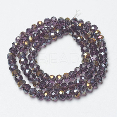 Electroplate Transparent Glass Beads Strands EGLA-A034-T4mm-H09-1
